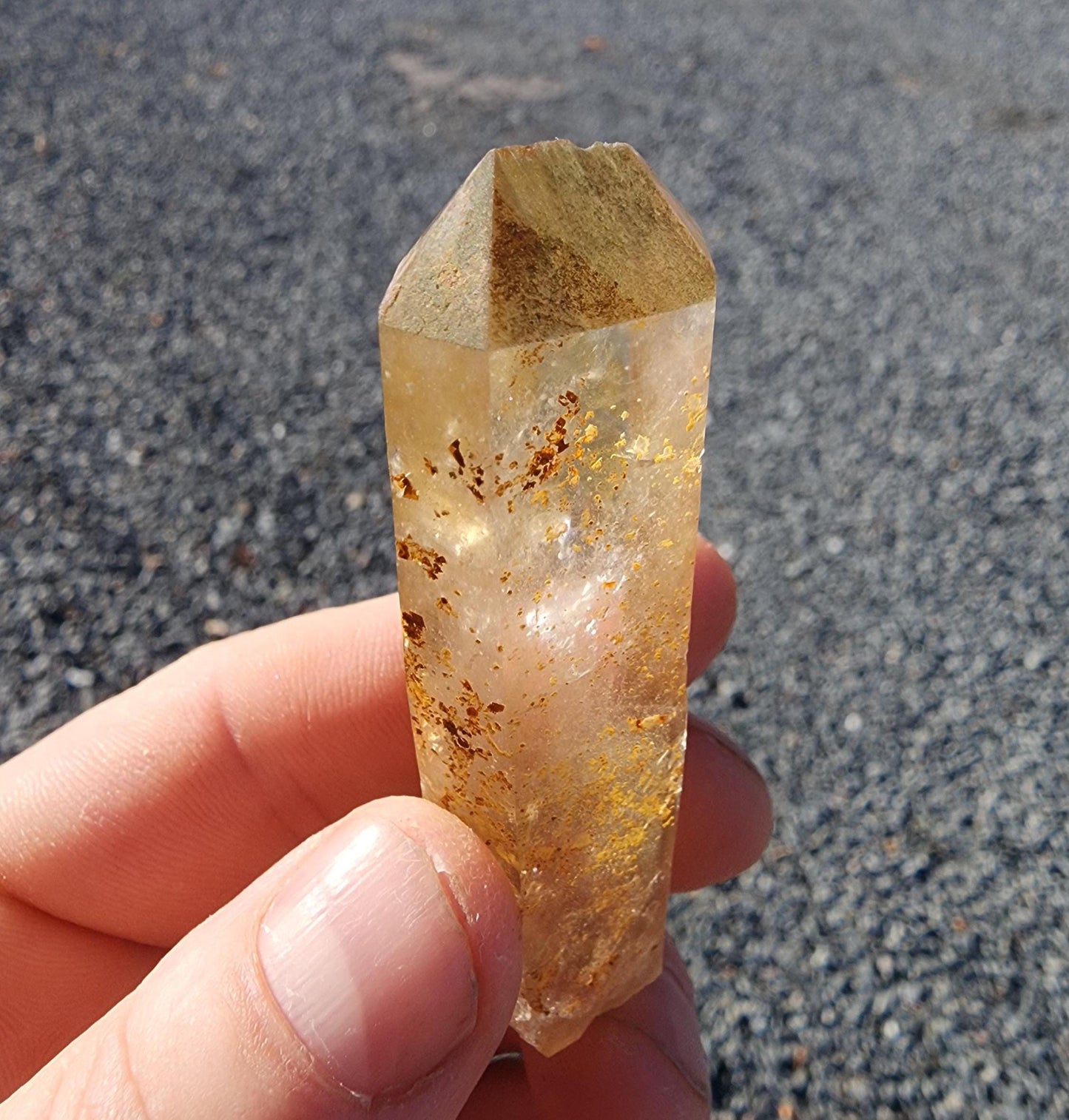 Natural Iridescent Quartz Point from Skardu, Pakistan