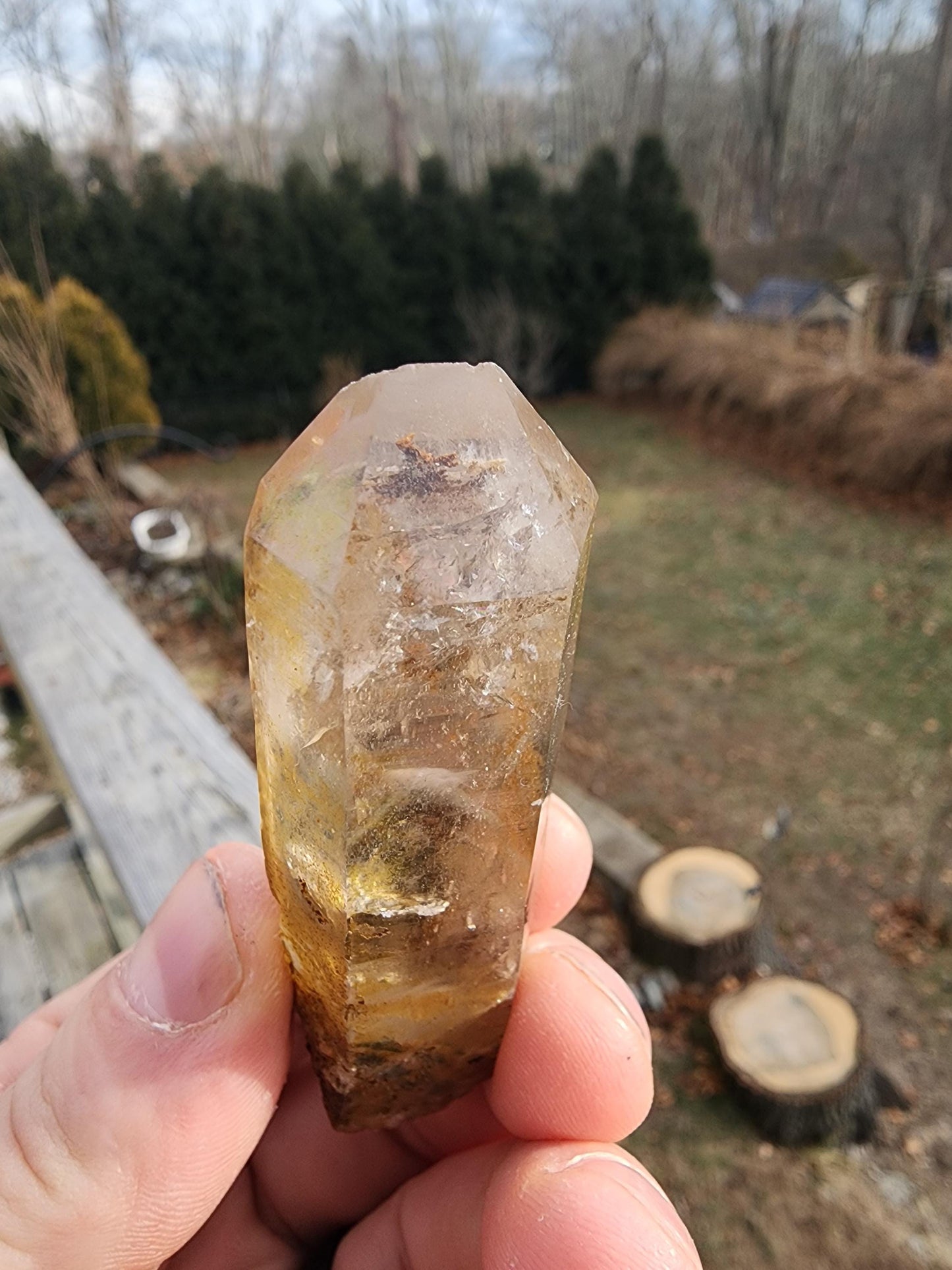 Natural Iridescent Phantom Quartz Point from Skardu, Pakistan