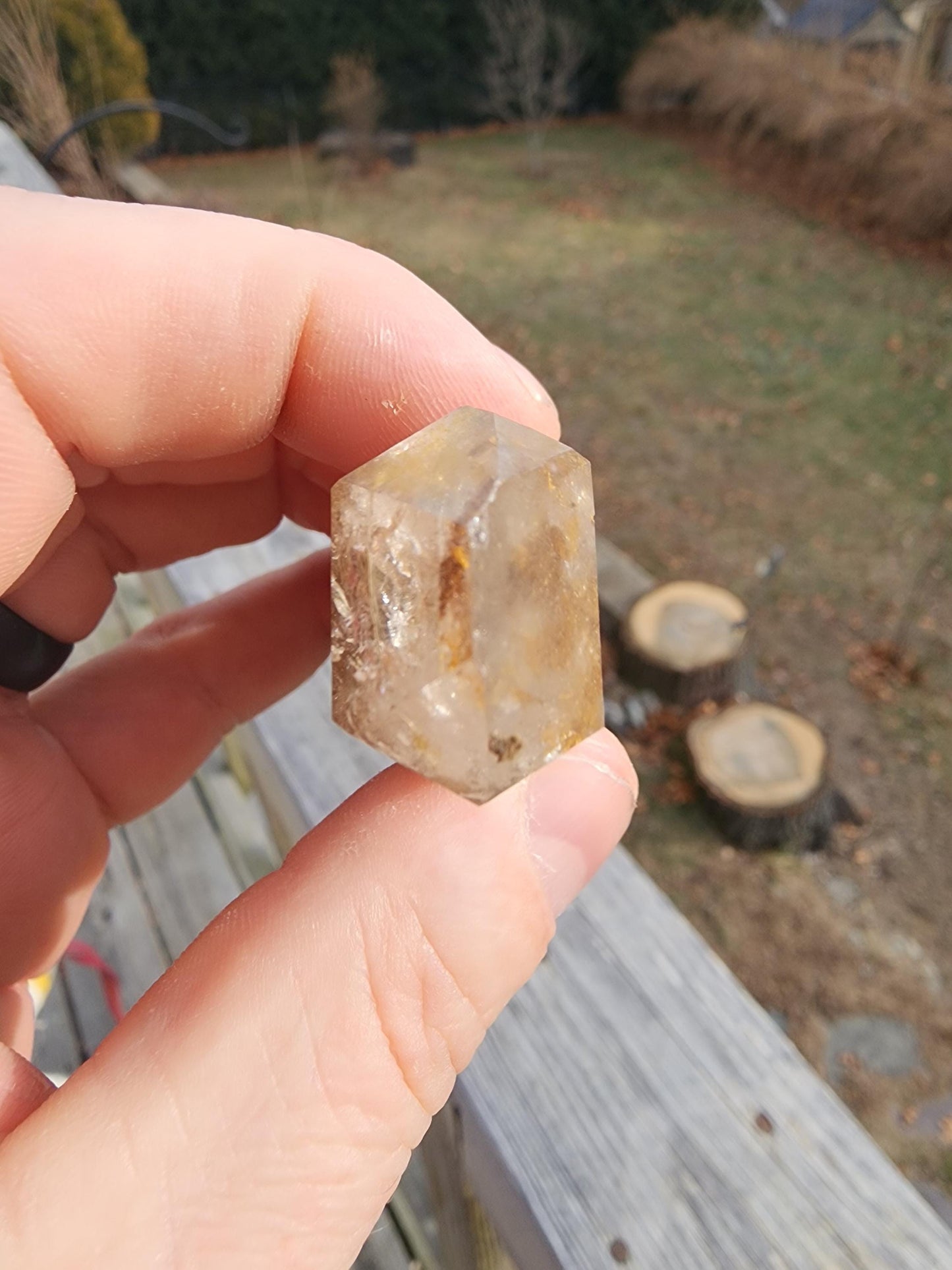 Natural Iridescent Phantom Quartz Point from Skardu, Pakistan