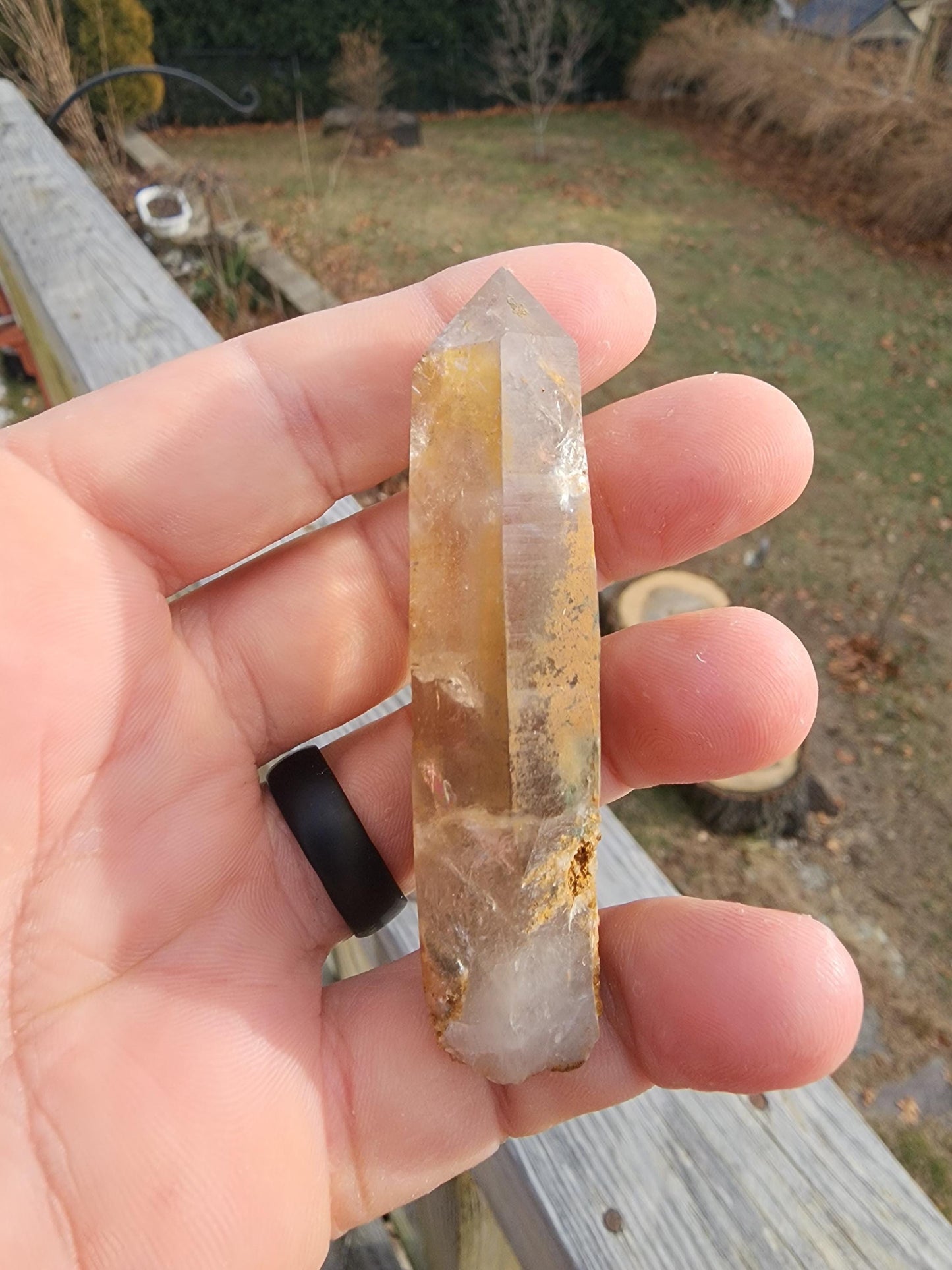 Natural Iridescent Phantom Quartz Point from Skardu, Pakistan