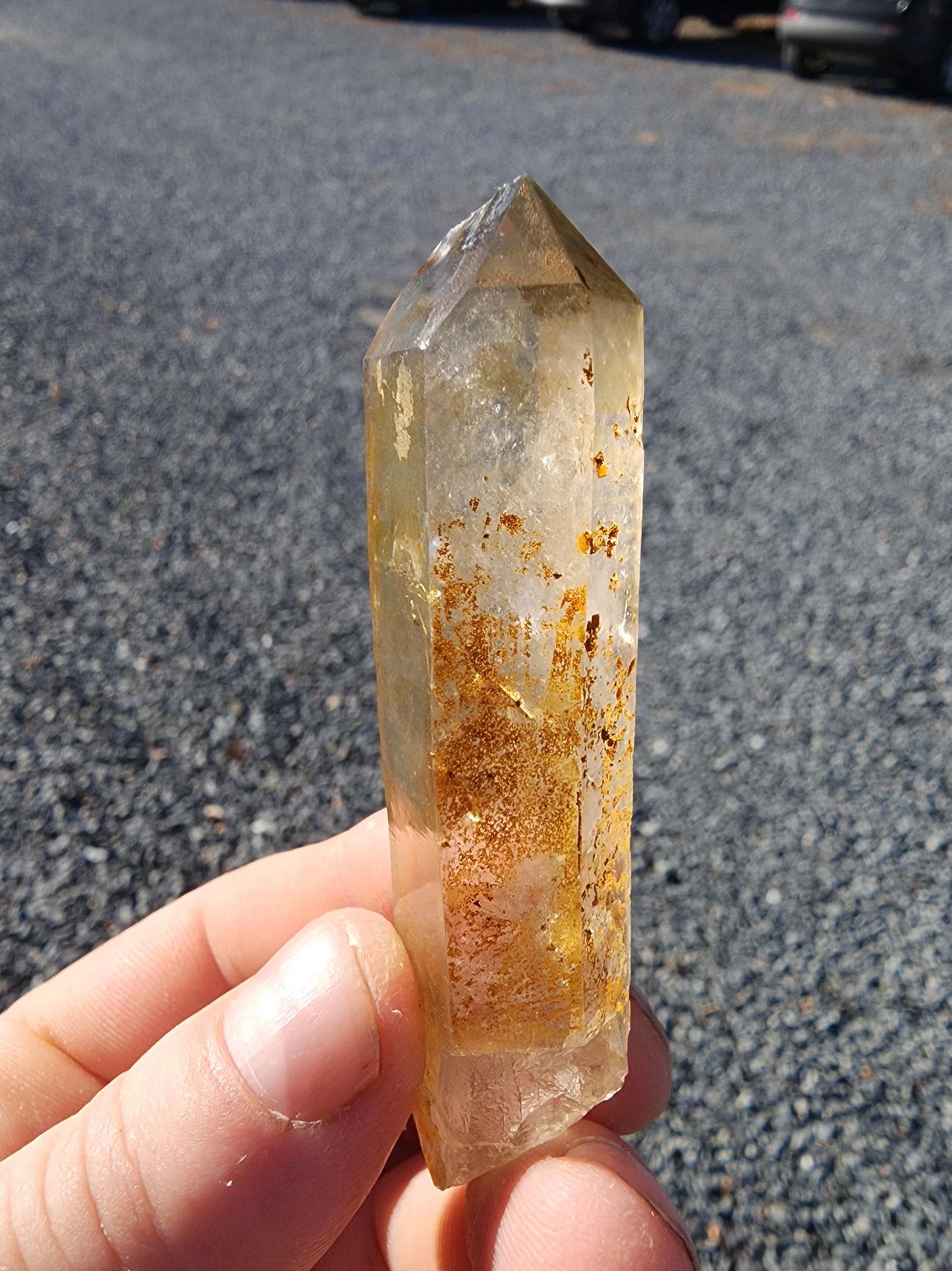 Natural Iridescent Quartz Point from Skardu, Pakistan