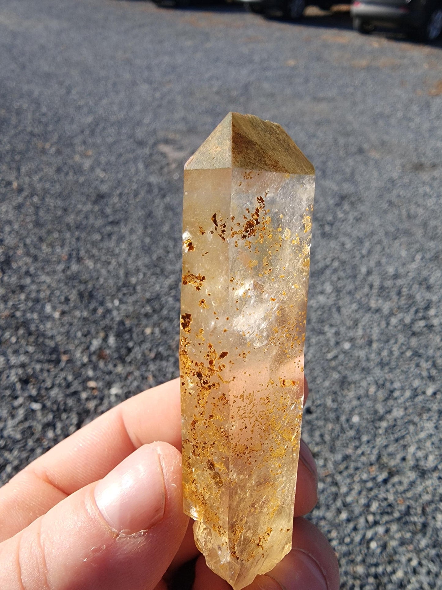 Natural Iridescent Quartz Point from Skardu, Pakistan